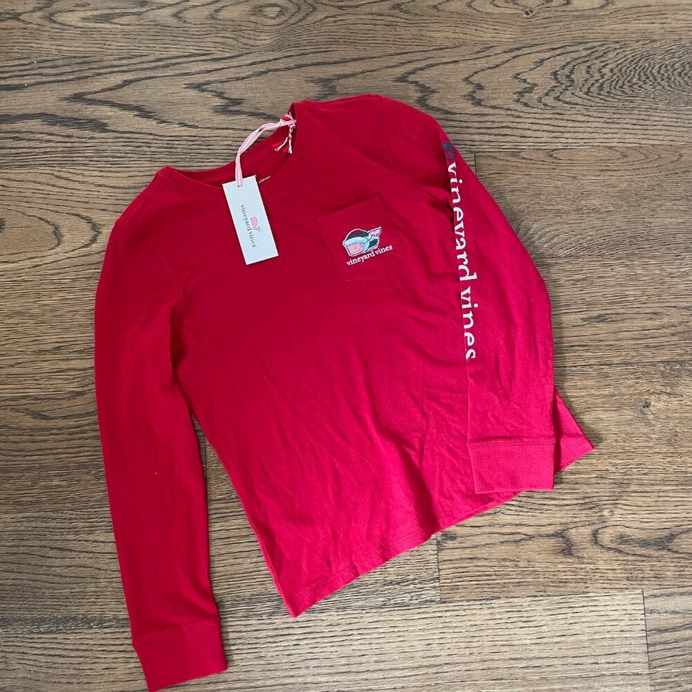 NWT Vineyard Vines Girls' Christmas T-Shirt - Size Medium (10/12)